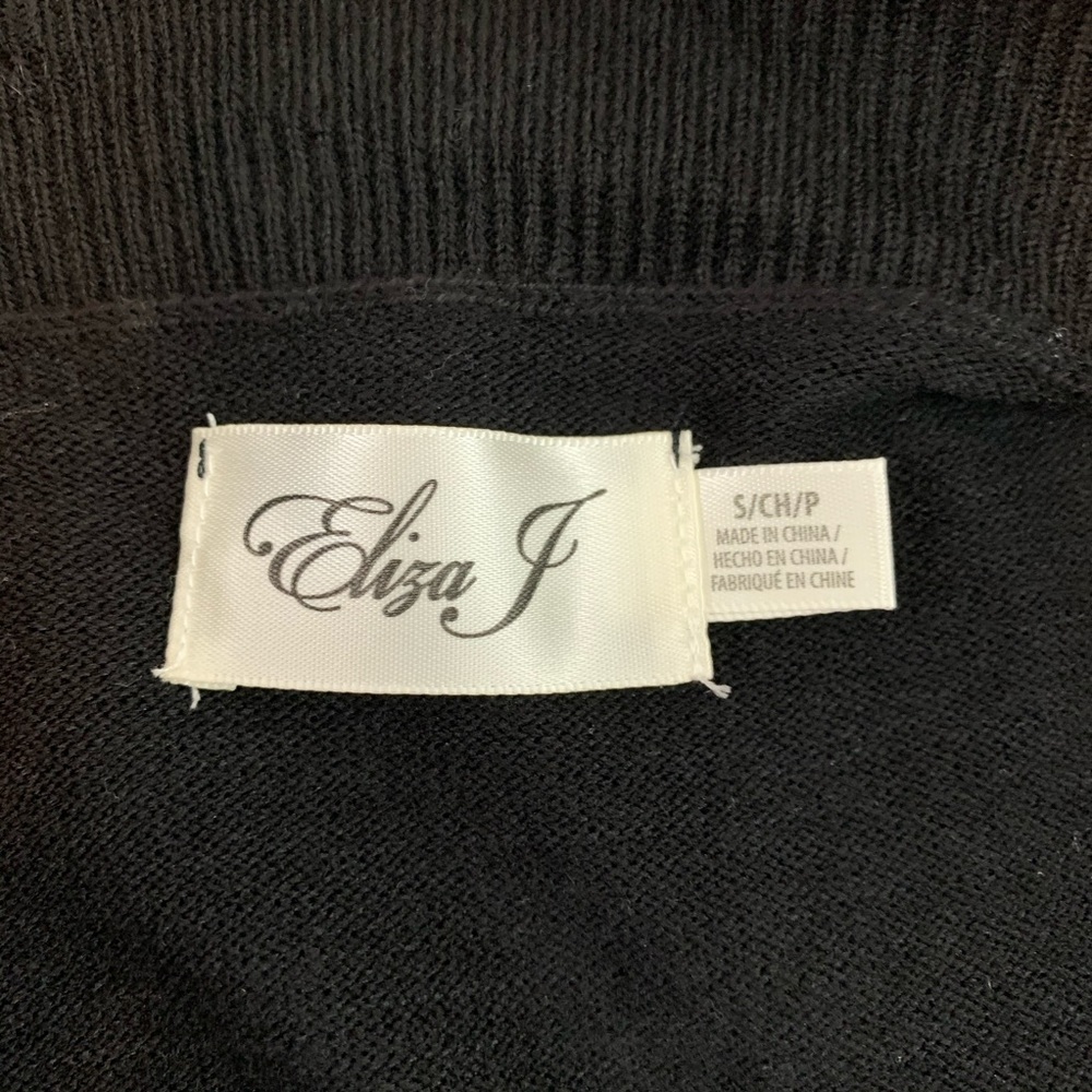 NWT Eliza J black chevron cowl shawl shift dress S - Picture 11 of 16